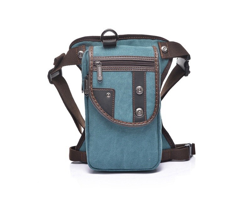 mode Waterdichte canvas taille tas Toevallige Reizen mannen Tas motorfiets beenzak Fanny Taille Pack 5 kleur: canvas sky blue
