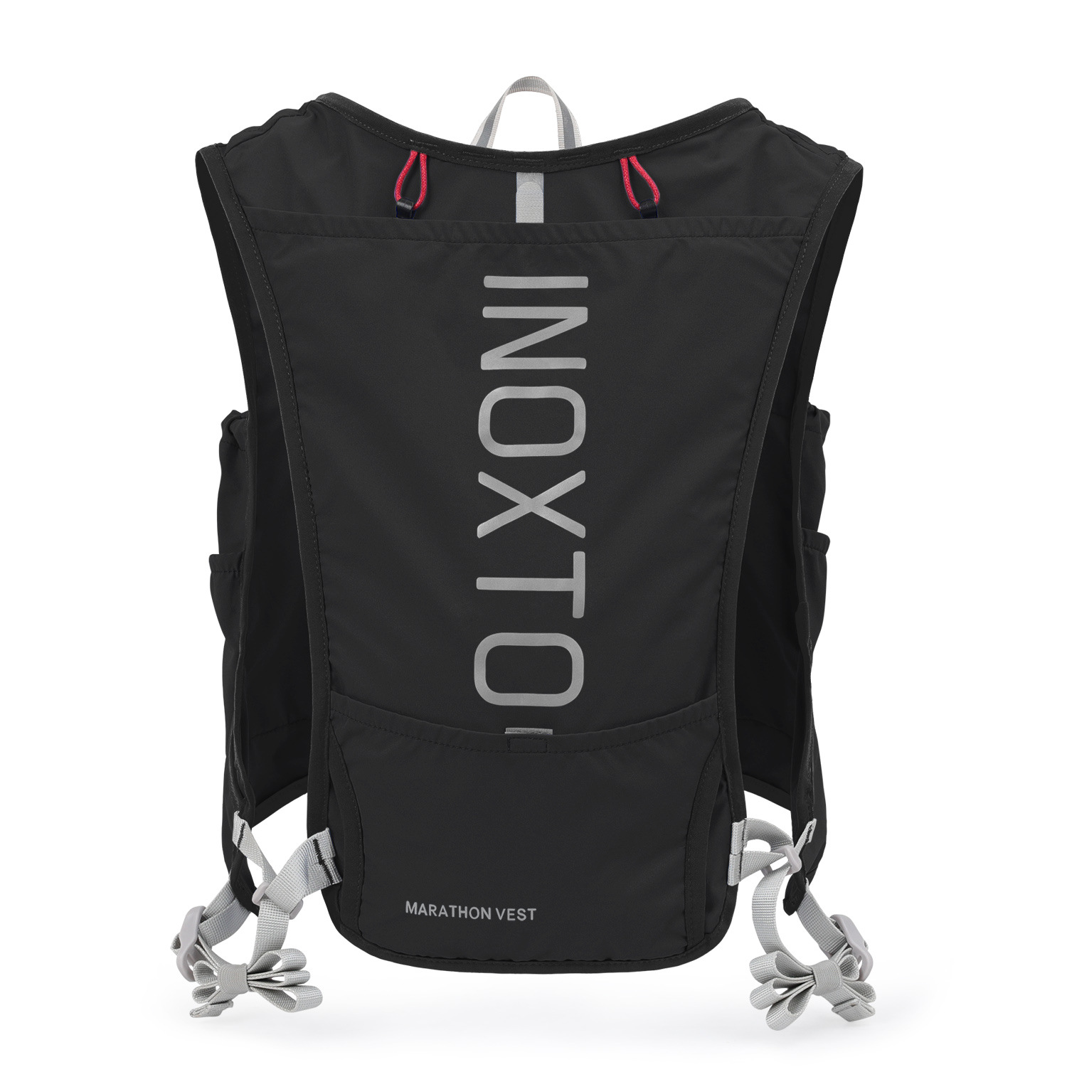 Inoxto Schnell trocknender Laufrucksack für Herren, 5 l, ultraleicht, feuchtigkeitsspendende Weste, Mountainbike-Fahrradtasche, atmungsaktiv, 2 l Wasserbeutel, Flasche