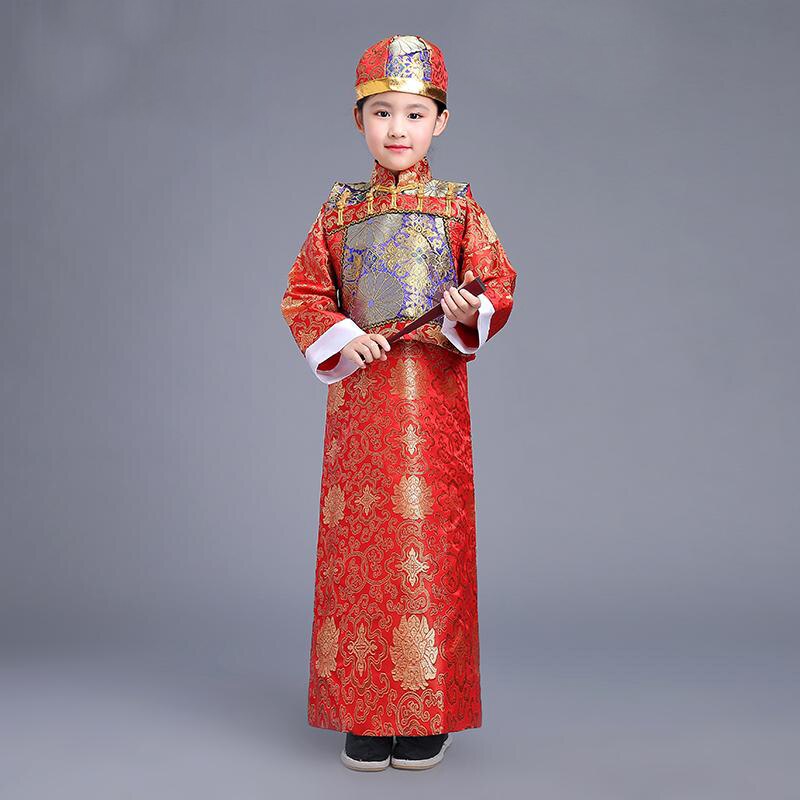Chinois ancien empereur Prince Costume enfants Robe de jeu théâtrale Robe Photo Qing dynastie garçon Robe dramaturgique