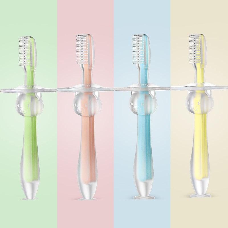 1PC dzieci miękkiego silikonu szkolenia szczoteczka wysokiej jakości silikonowa szczoteczka robić zębów i bezpieczne dla środowiska niemowląt szczotka robić zębów gumy