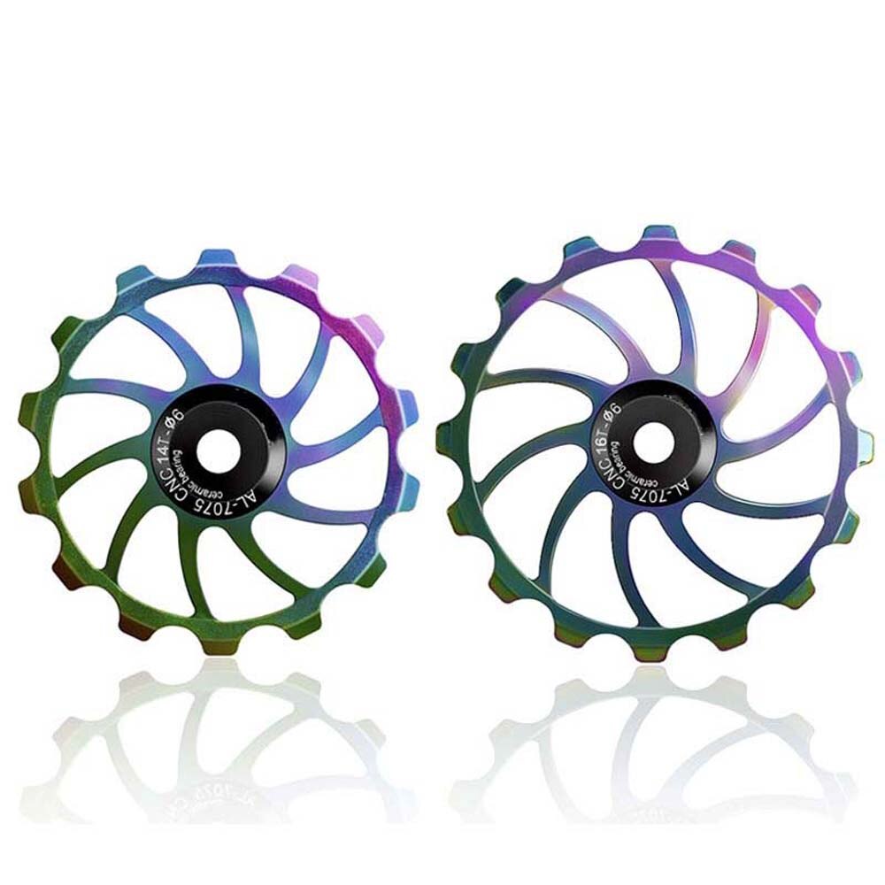 Cycling Bicycle Tension Rear Derailleur Bike Guide Roller Pulley Parts 14T 16T Guide Wheel Ceramic Bearing Jockey Wheel