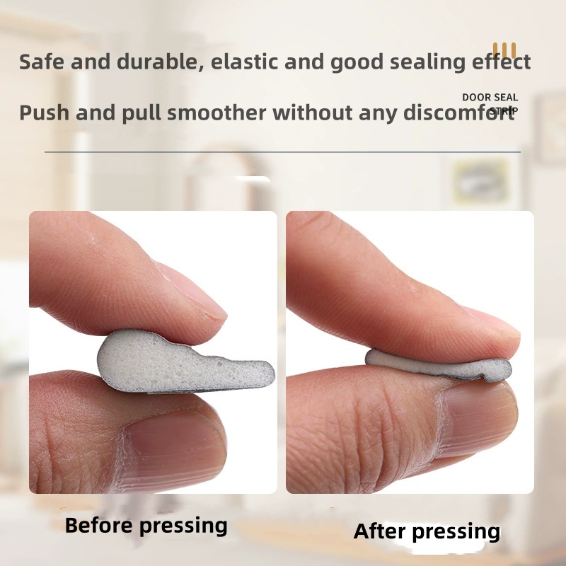 Door Window Sealing Strip Soundproof Noise Self-Adhesive Draught Exclude PU Foam Weather Stripping Door Seal Gap Filler
