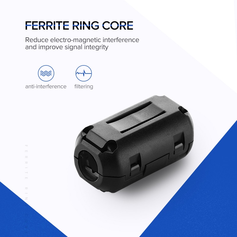 Ugreen clip-on ferrit filter ringkerne til digitale kabler rfi emi støjdæmper aktive komponenter filtre kabelbeskytter