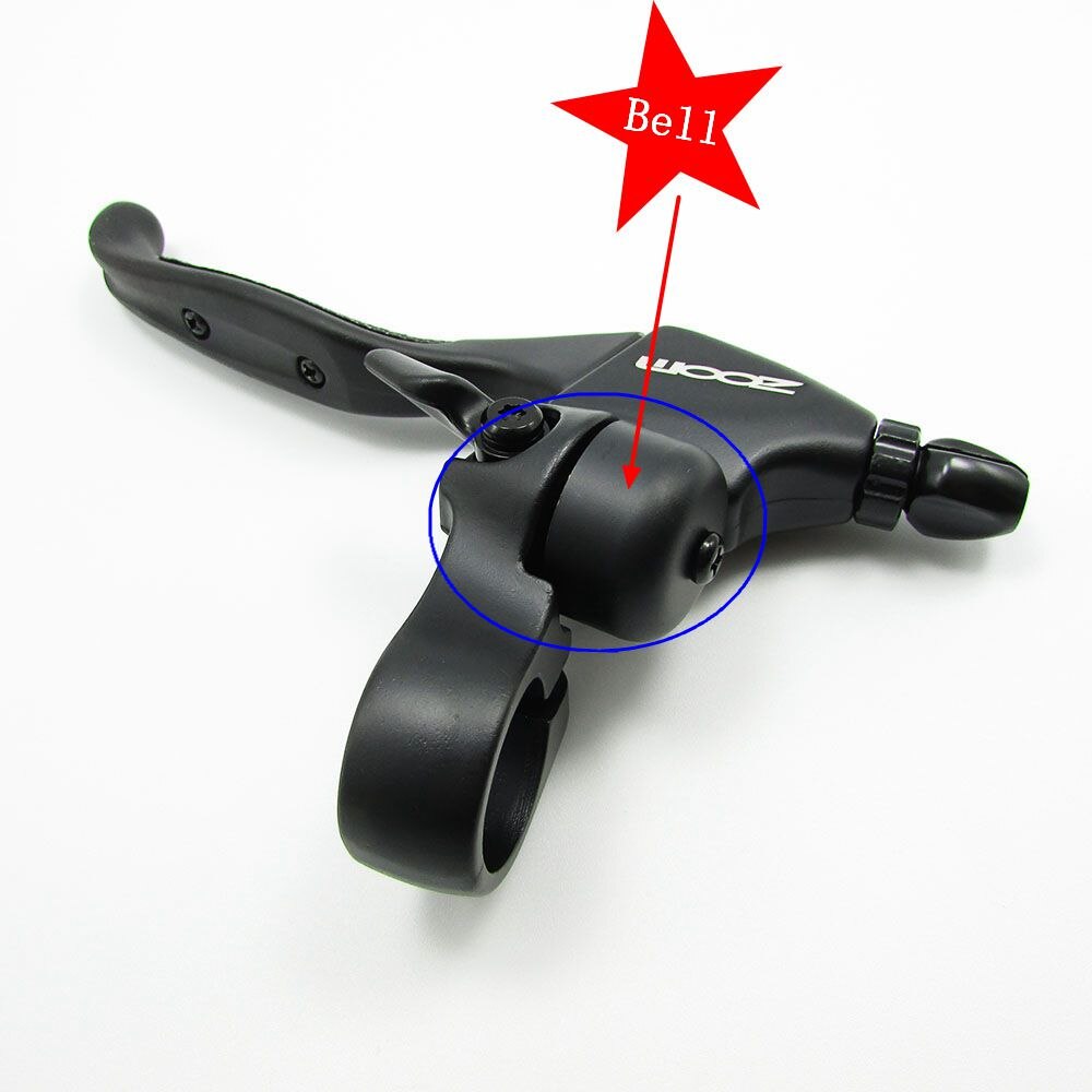 Zoom Mtb Racefiets Rem Hevels Set Zwarte Fiets Handvat 2-Vinger Links & Rechts Remhendel Met Bel V-Brake Aluminium