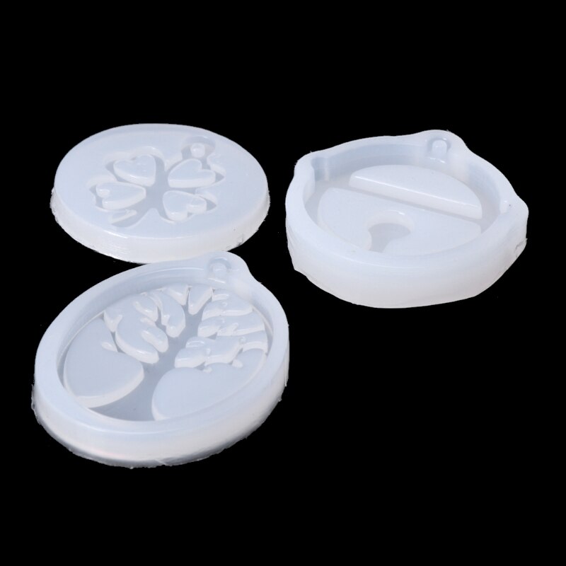 UV Resin Jewelry Liquid Silicone Mold Clover Bell Tree Frame DIY Jewelry Pendant 50PB