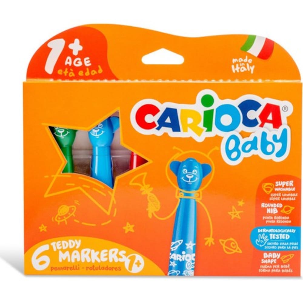 Carioca Teddy Jumbo Baby Super Wasbaar Vilt Verf Pen 6