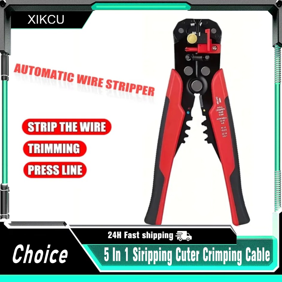 Alicates pelados multifuncionales para corte de Cable, Terminal de engarzado, herramienta manual automática de alta precisión, cortador de cables