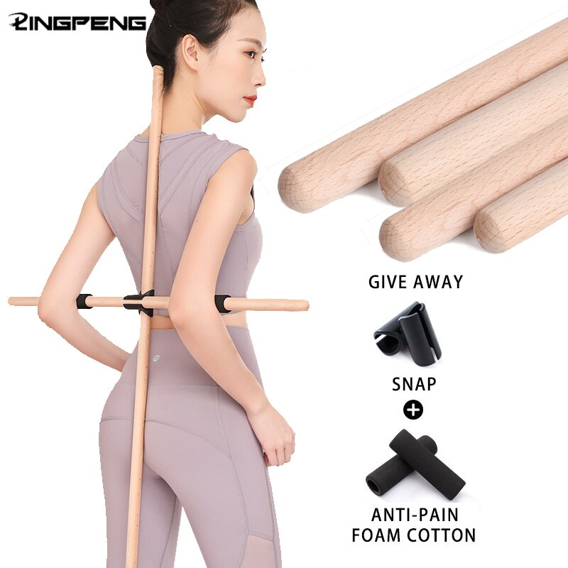 Yoga Sticks 2 Pieces of Indoor Sports Dancers Gymnasts Fitness Strapless Beautiful Back Durable Shaping Stretching Tools