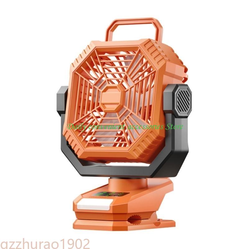 97QB Portable Camping Fan 5000/8000mah Cooling Fan with LED Work Light Outdoor: Orange