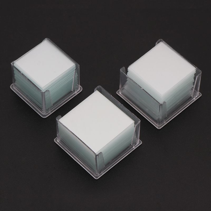 Portaobjetos de vidrio cuadrado transparente, Coverslips, para microscopio, instrumento óptico, 100 Uds.