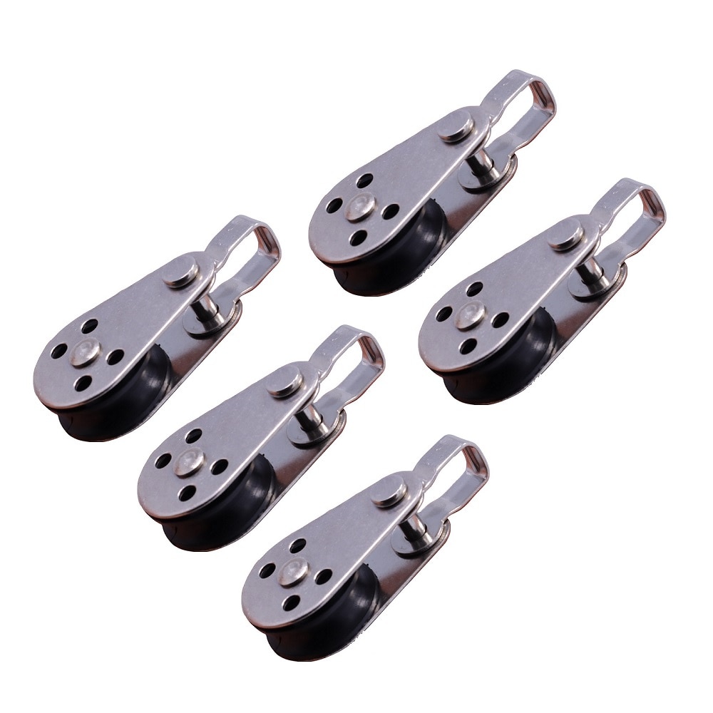 5PCS Stainless Steel 316 Pulley 60mm Wire Rope Crane Pulley Block Hanging Wire Towing Wheel For 2mm To 8mm Rope