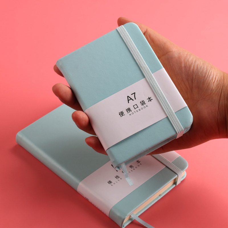 Bloc-notes A7 A6 avec courroie à ressort, Mini poche en cuir PU, pour ordinateur Portable de voyage, directe