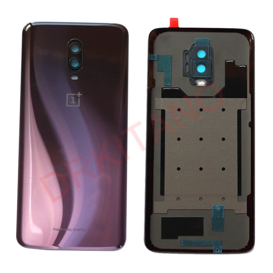 Original Back Glass Cover Oneplus 6 6T Battery Cover Door One PLUS 6 Housing Rear Panel Case Oneplus 6T Back Battery Cover: 6T-Purple
