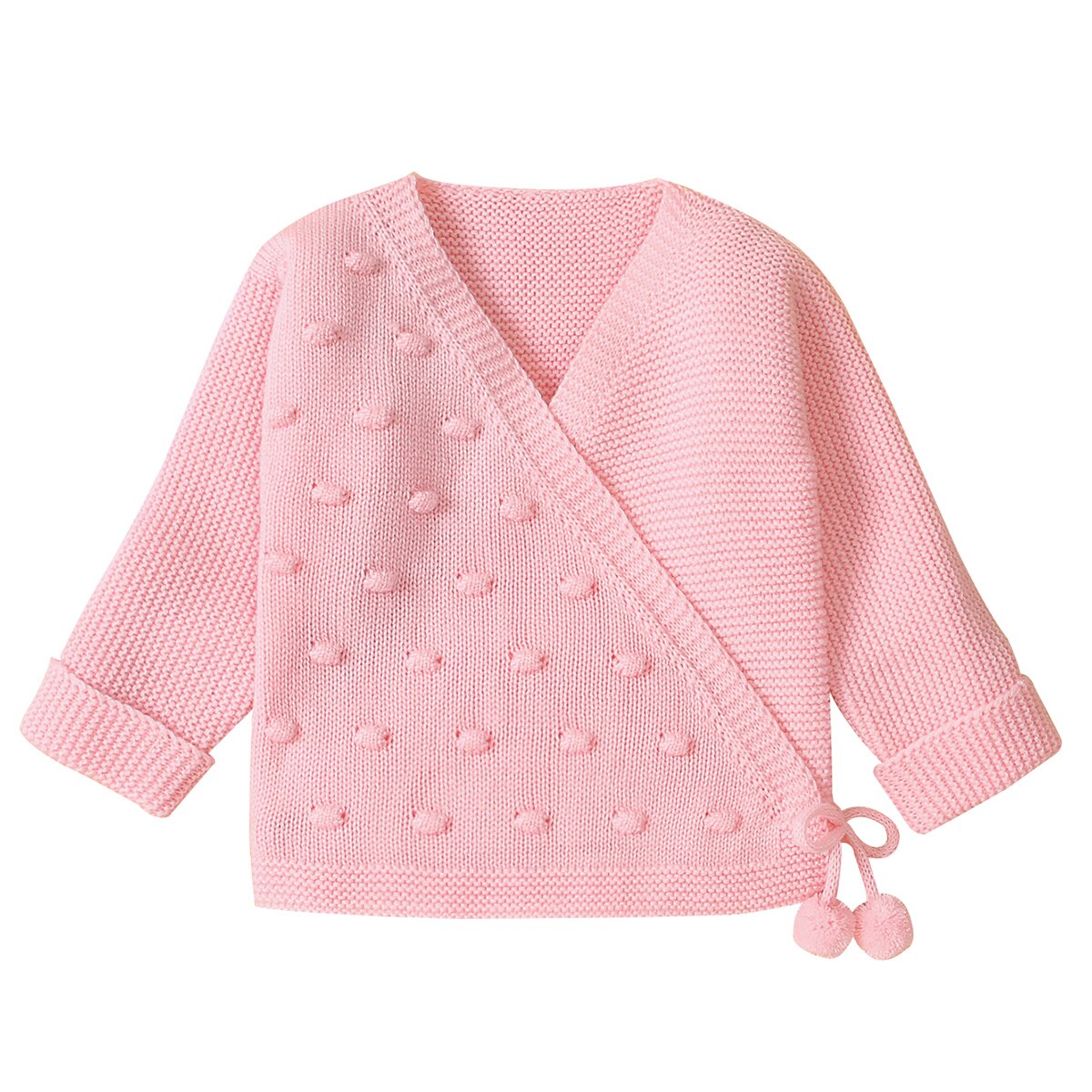 Baby sweater nyfødt dreng piger sweatere cardigans efterår småbørn langærmede strikjakker forår børns strikkefrakker: Lyserød / 9m (73)