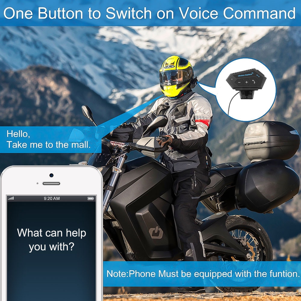 Fahren Bluetooth 4,2 Motorrad Helm Kopfhörer MP3 Lautsprecher Moto Helm Headset Drahtloser Freihändiger Stereo Kopfhörer