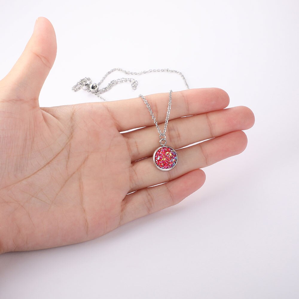 AAAAA 100% Roestvrij Staal Shining Resin Charm Ketting voor Vrouwen Nooit Aantasten Sieraden Ketting