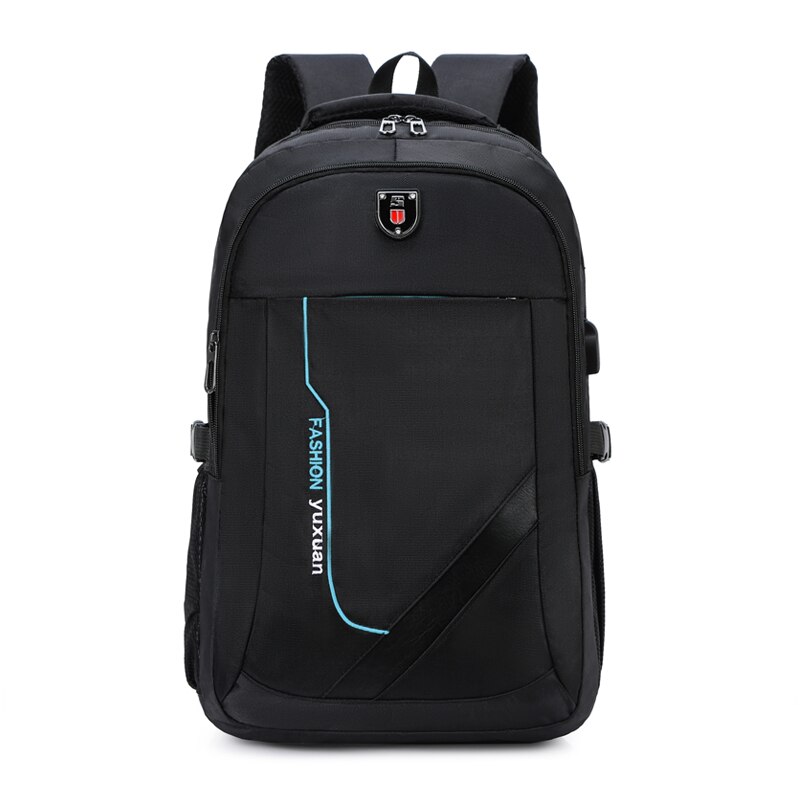 Travel Multifunction Bag Zipper Open Bag Men's Backpack Laptop Male Backpacks Bags: Blue