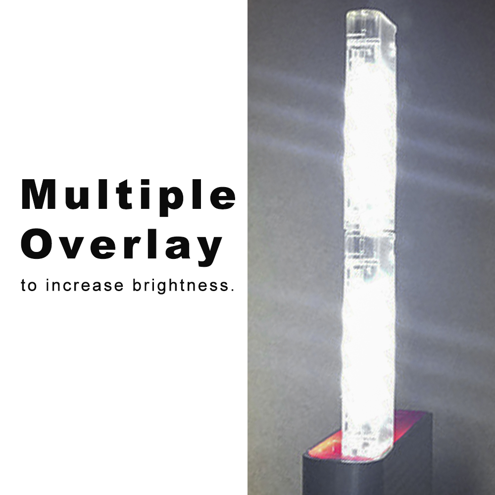 12 led'er mini-lampe usb led-natlampe han-til-hun-interface stabelbar læselampe med dobbelt emission ultralys boglampe