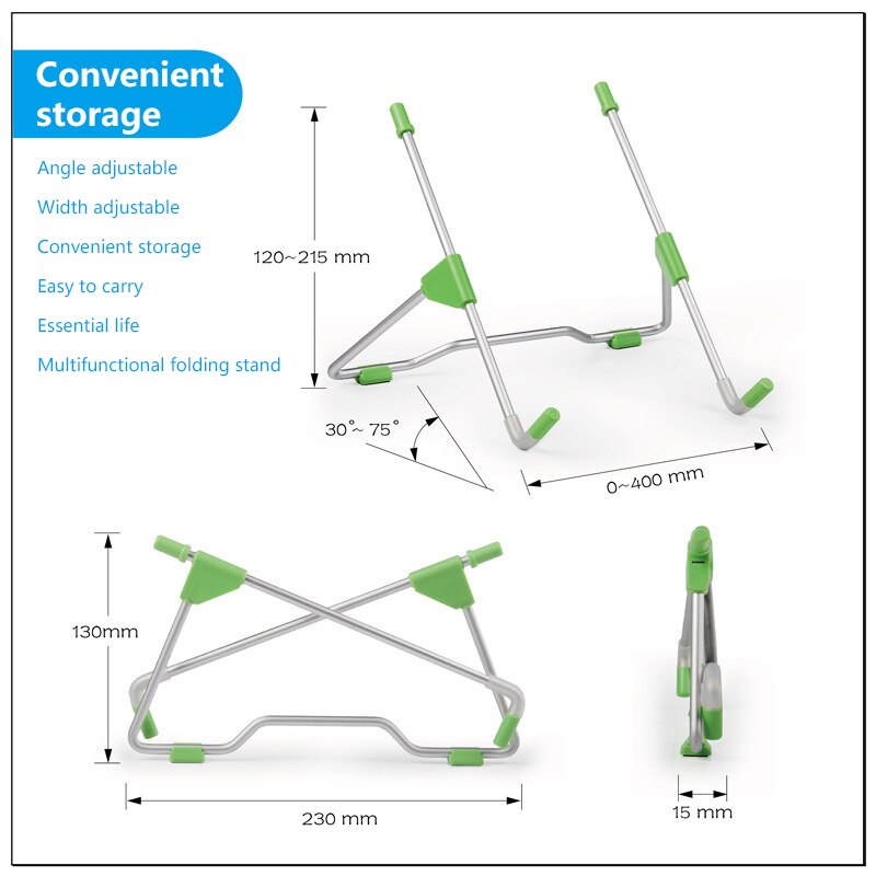 1PC Adjustable Foldable Laptop Stand Viewing Angle/Height Adjustable Aluminum Alloy Bracket Support 10-17inch Notebook
