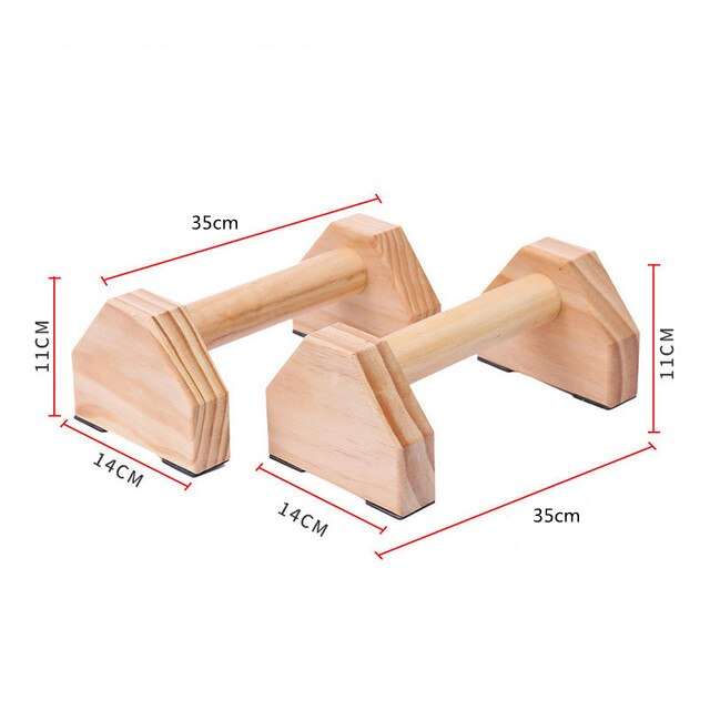 1 Paar Houten Push-Ups Dubbele Stang Stand Gymnastiek Gymnastiek Handstand Bar Fitness Oefening Gereedschap Training Gear Apparatuur: 35cm
