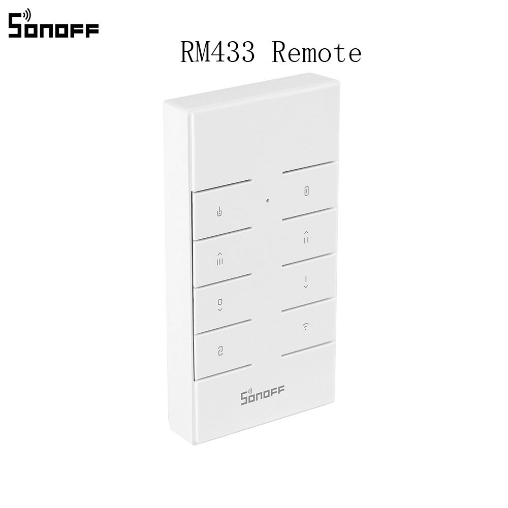 SONOFF-mando a distancia RM433, 8 teclas, multiuso, MHz, RF, funciona con SONOFF RF/Slampher/4CH Pro/TX Series/RF Bridge, novedad de 433: RM433 REMOTE