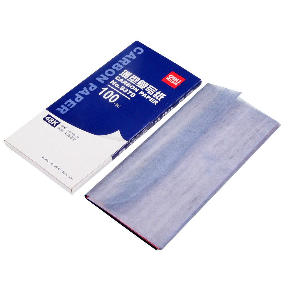 1 pakke tynd-type lang-holdbarhed dobbeltsidet blå carbon papir til skole & kontor & skrivning