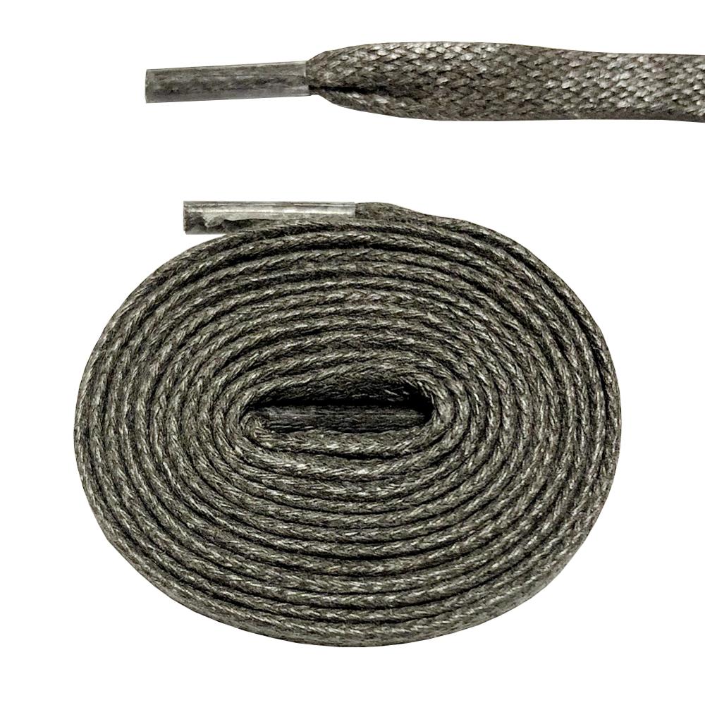 7mm wide Flat Waxed Shoelaces Unisex Cord Cotton Shoe Laces for Canvas Dress Shoes 120cm / 47": NO 8 grey