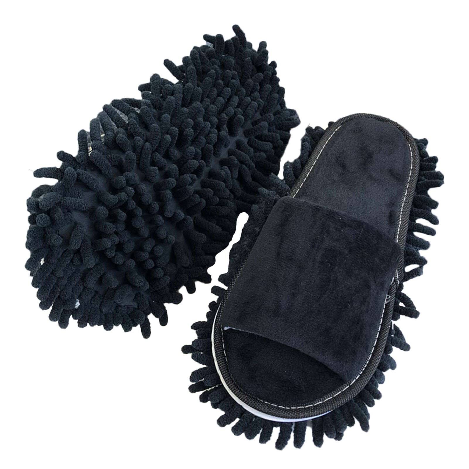 Pantoufles de nettoyage de sol en microfibre, pantoufles lavables, chaussures de nettoyage détachables, outils de nettoyage de sol: BK