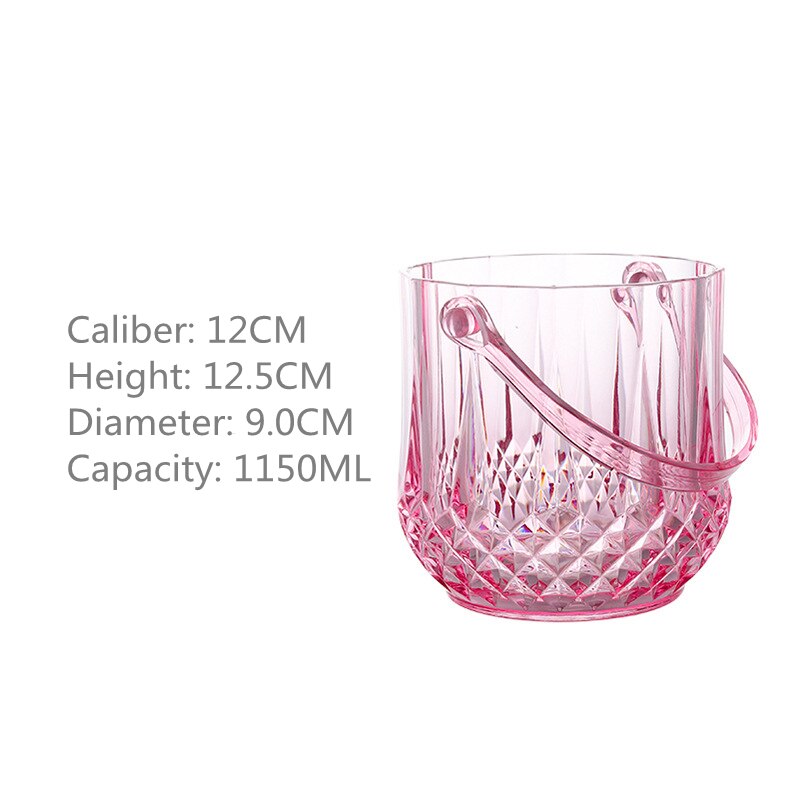 Acrylic Ice Bucket Bar KTV Plastic Ice Bucket Transparent Diamond Ice Bucket Champagne Bucket Beer Bucket: 06