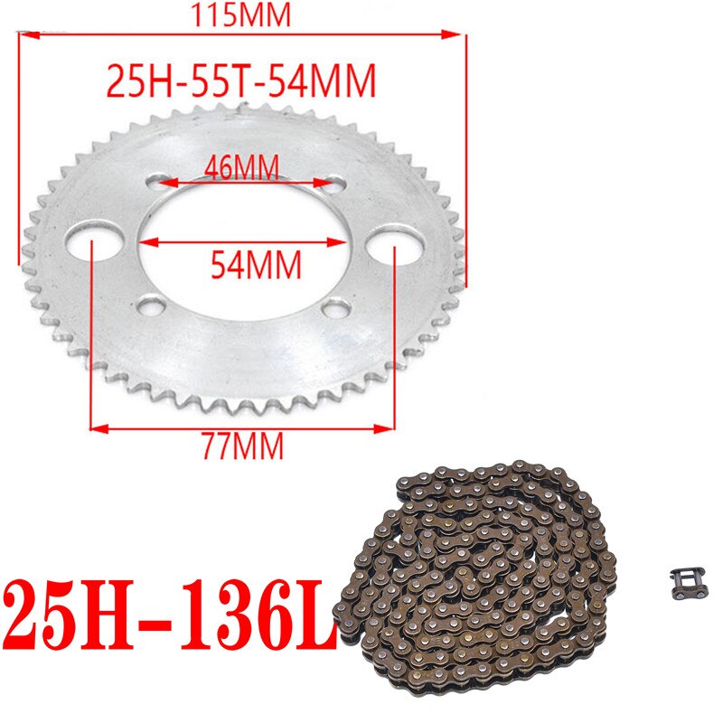 25H 55T 65T 68T 70T 80T 92T Tand 29/54/55mm Tandwiel Voor 47CC 49CC Mini Moto Atv Quad Dirt Pit Pocket Bike: I