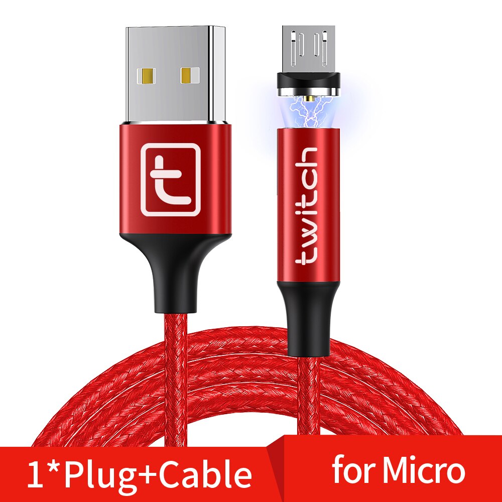 zucken 1M 2M Magnetische Mikro USB Kabel Für Samsung Xiaomi Android praktisch Schnelle Ladung Microusb-kabel Magnet ladegerät Kabel: rot Mikro Kabel / 2m