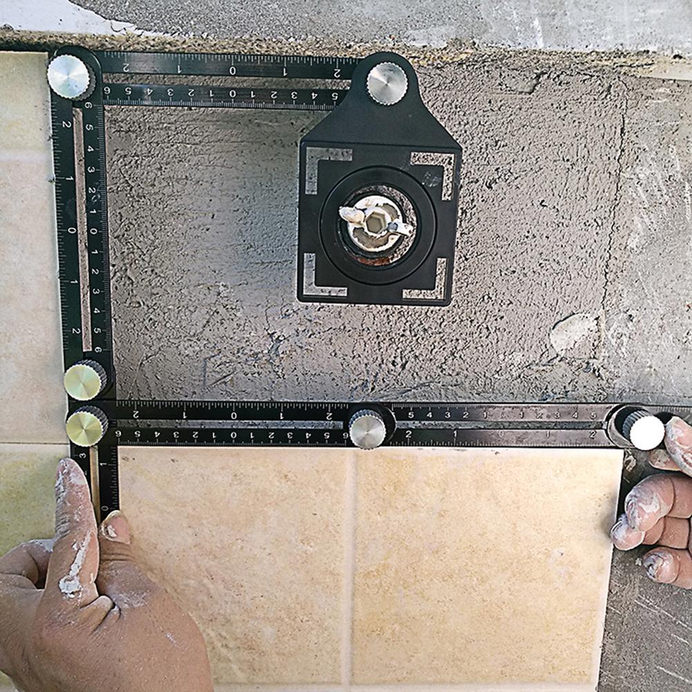 Aluminium Legierung Winkel Finder Multi Vorlage 6 Klapp Herrscher Messung Werkzeug Holzbearbeitung Winkel Lineal mit Bohren führen Glas Fliesen