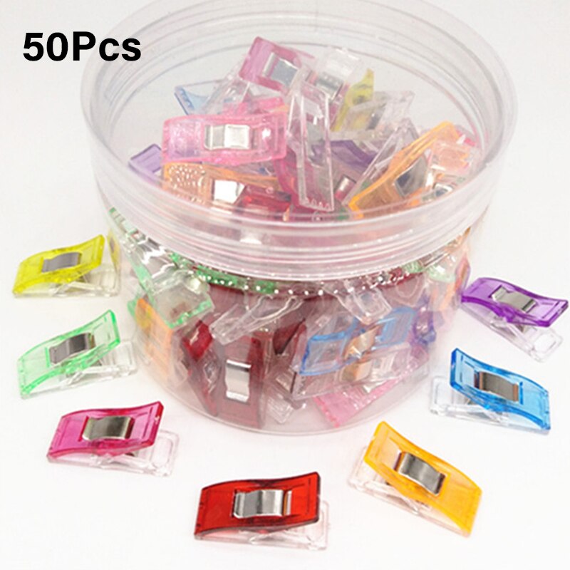 50Pcs Sewing Clips Plastic Clamps Fabric Quilting Crafting Crocheting Knitting Paper Binding Clips Sewing Clothespins Patchwork