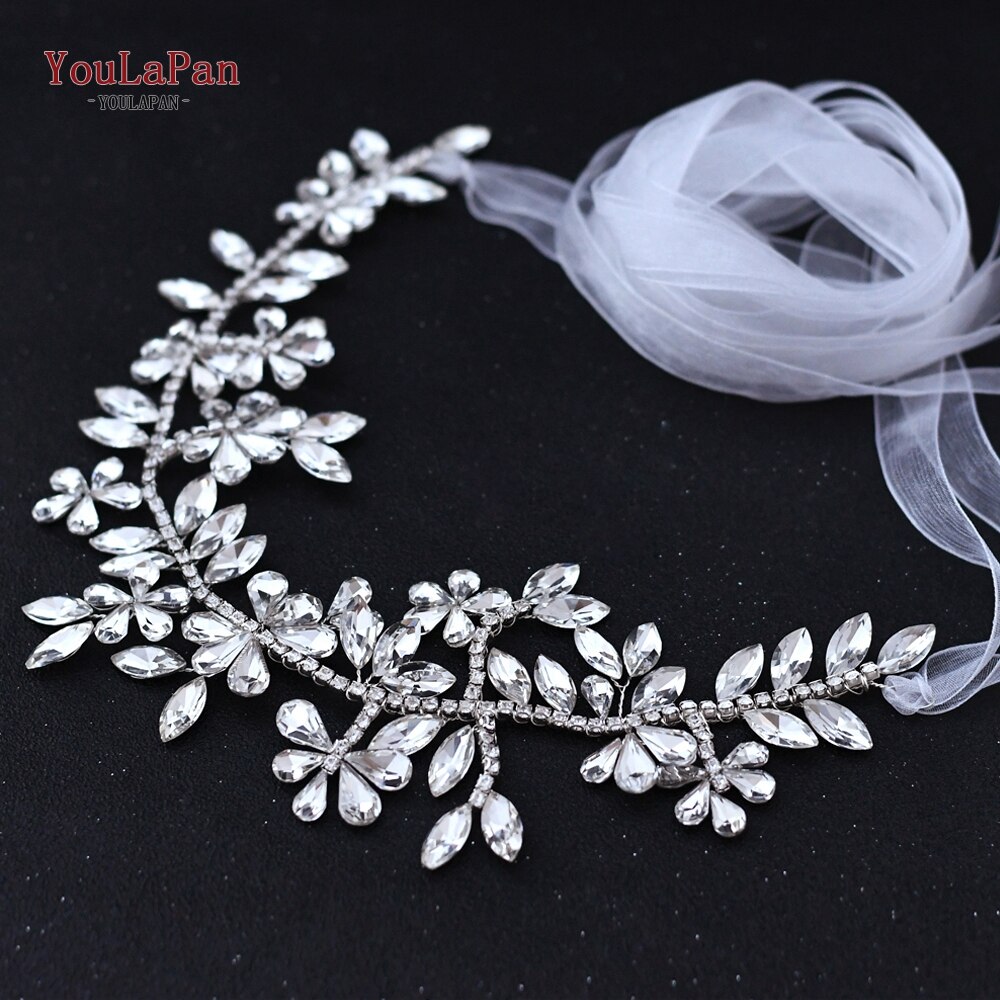 Topqueen  sh239 rhinestone bælter brude rhinestone bryllup bælter sølv bælter til kjoler brudepiger røde kjoler bælte til kvinder: Hvid organza