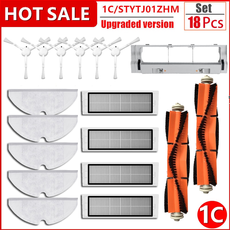 Hepa-Filter Hauptseitenbürste Mopptuch für Xiaomi Mijia 1C / STYTJ01ZHM T1 Roboter-Staubsauger-Zubehör