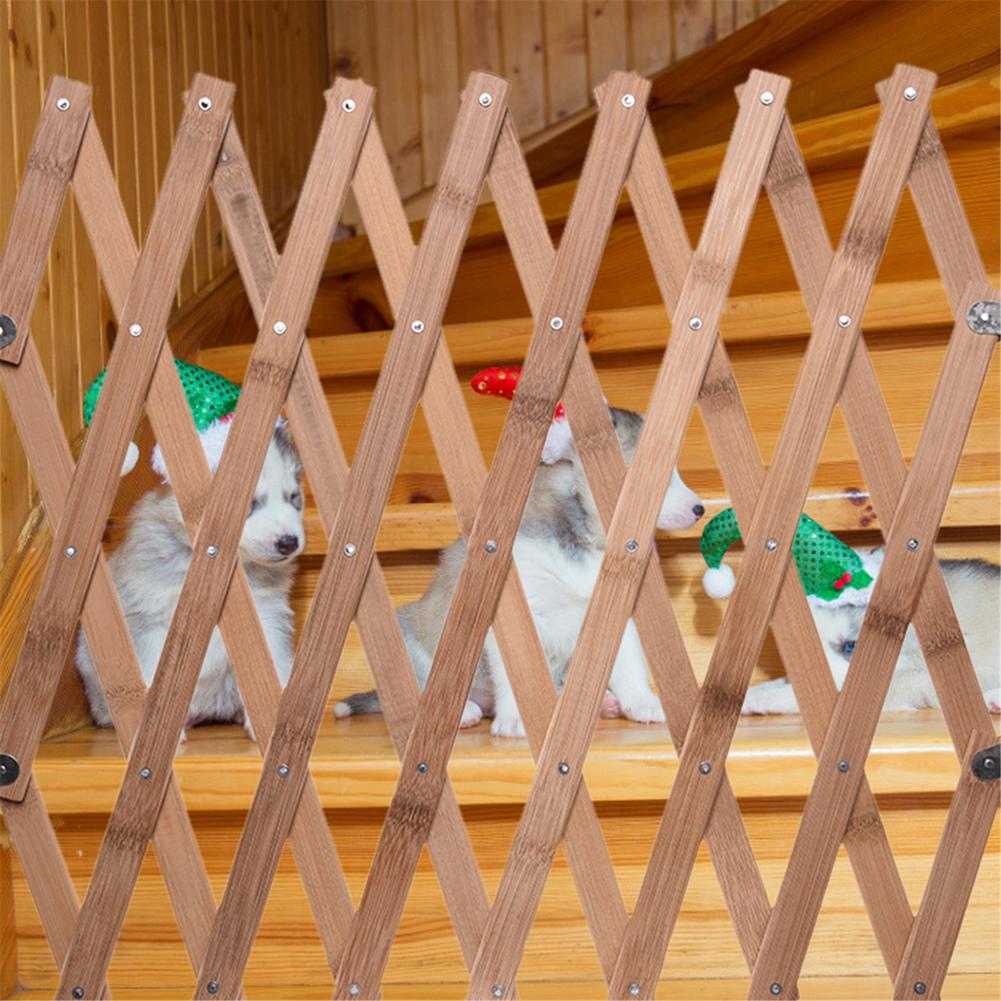 Folding Pet Barrier Fence Cat Dog Gate Bamboo Pet Fence Retractable Cat Dog Puppy Sliding Door Safety Gate Pet Isolation Fence