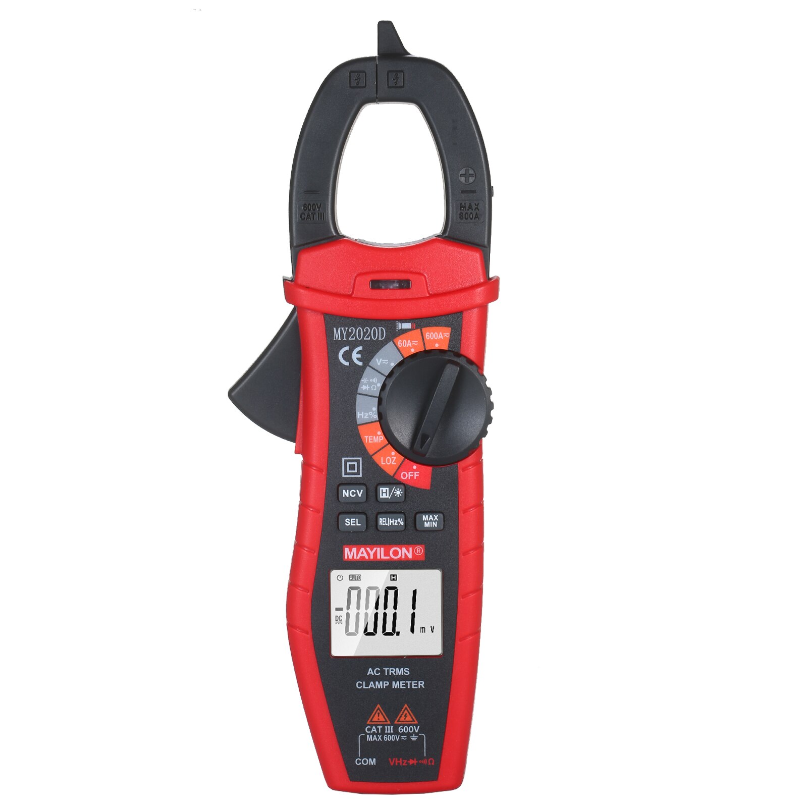 MAYILON Digital AC Current Clamp Meter 6000 Count Automatic Range LCD Display Multimeter with Backlight Clamp NCV Voltage Tester