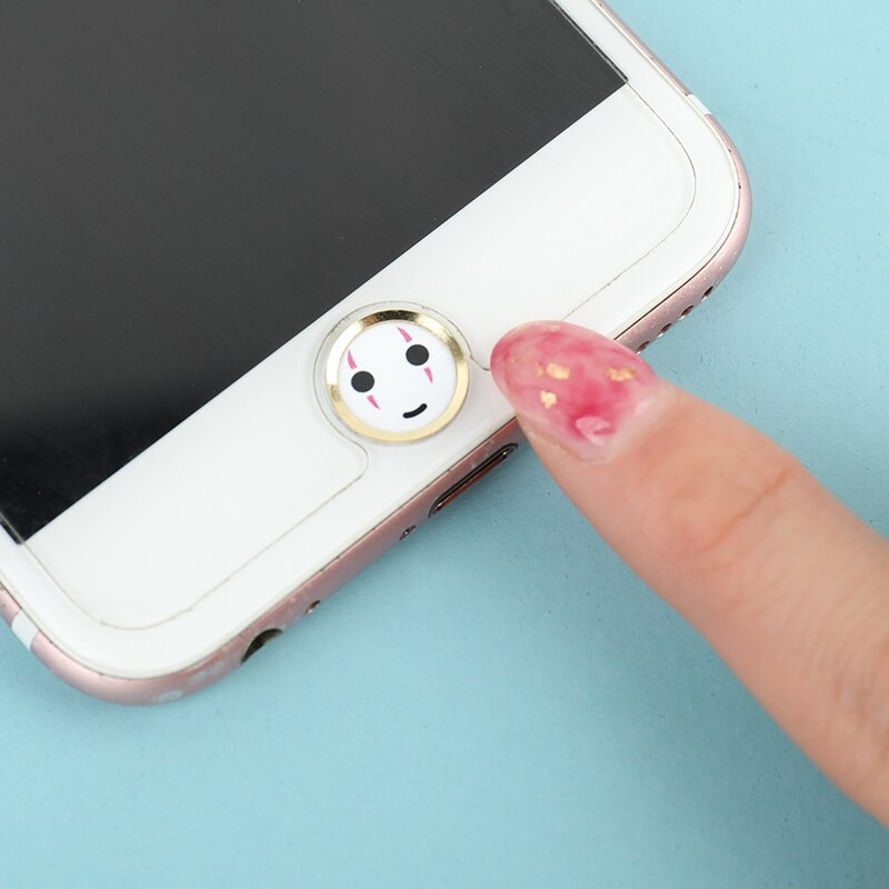 Cartoon schattige homeknop stickers voor iphone 5 5s se 6 6s 7 8 plus homeknop toetsenbord sticker vingerafdruk identificatie