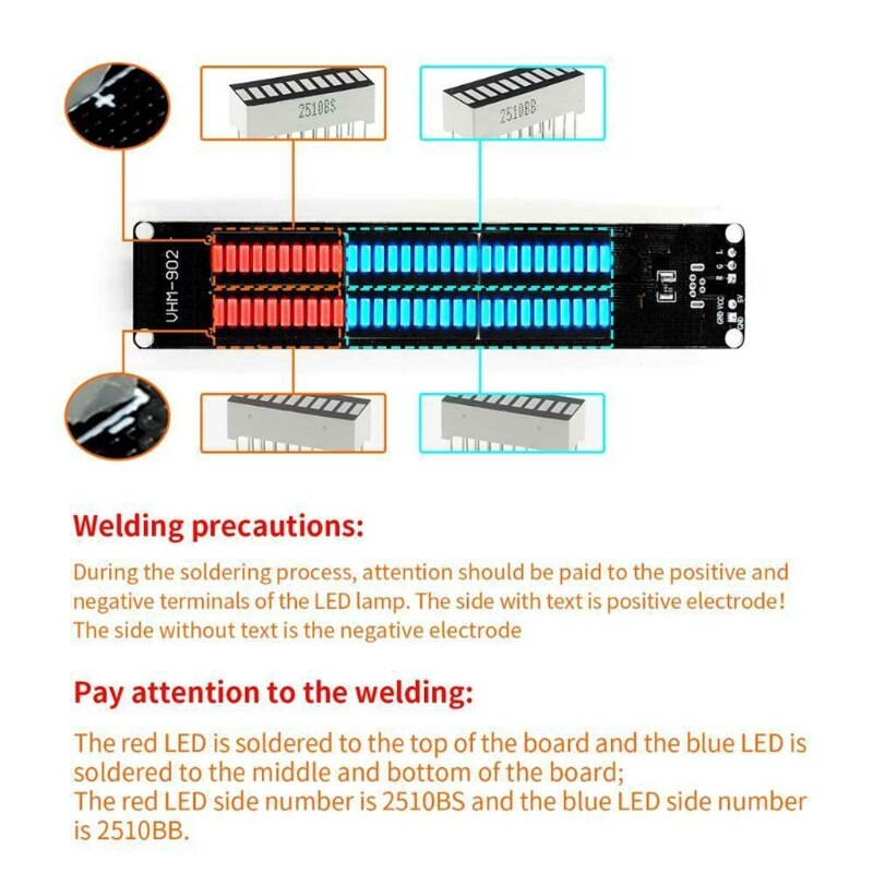 Dual 30-bit Full Color LED Level Indicator Panel V... – Grandado