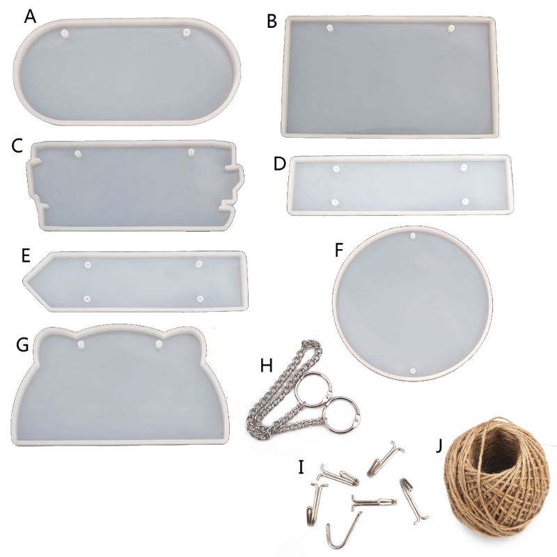 Handmade Clear Silicone Indicator Signs Welcomes Card Epoxy Resin Mold DIY Door Number Plate Resin Mold Art Crafts Tools