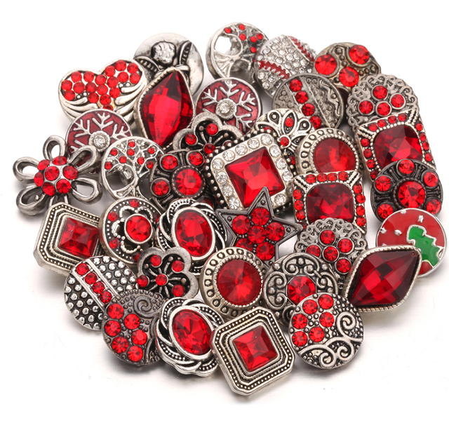 10 Stks/partij 12Mm Snap Sieraden Rhinestone Flower Cross Mini 12Mm Metal Snap Knoppen Fit Snap Armband oorbellen Ketting: 3