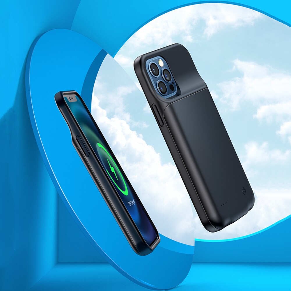 Funda de cargador de batería para iPhone 13 Pro Max 13 Pro, 6800mAh, silicona, a prueba de golpes