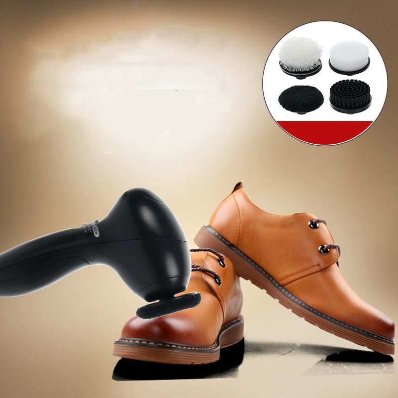 Elektrisk skopudsning multibørste bærbart batteri sko glans renere læder poleringsmaskine voksværktøj skopolish sæt