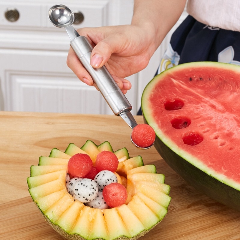 Fruktgrävare melon skopor ballers vattenmelon fruktkött grapefrukt sked snideri kniv urkärnor splittare rivjärn rivare fräs kök prylar