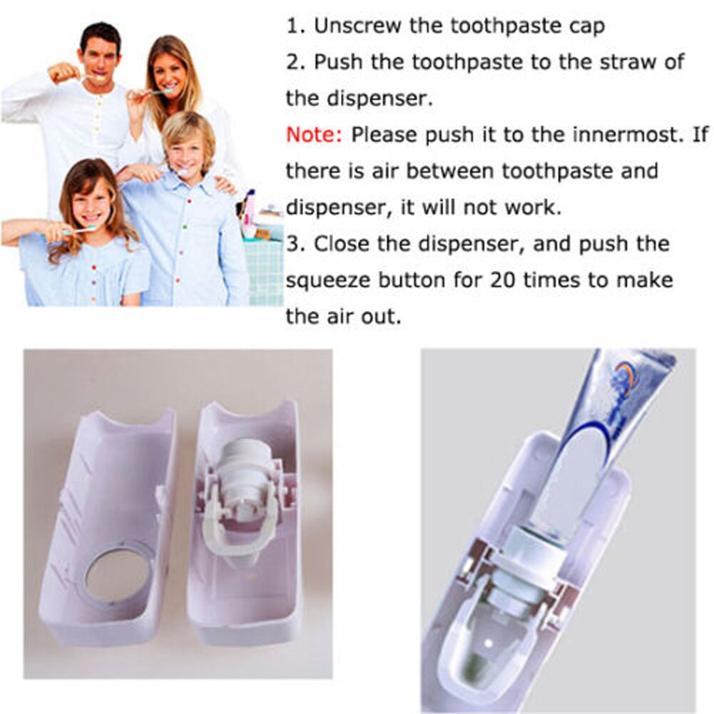Automatisk tandkräm tandkrämshållare tandborstdispenser + 5 tandborsthållare set väggfäste stativhållare