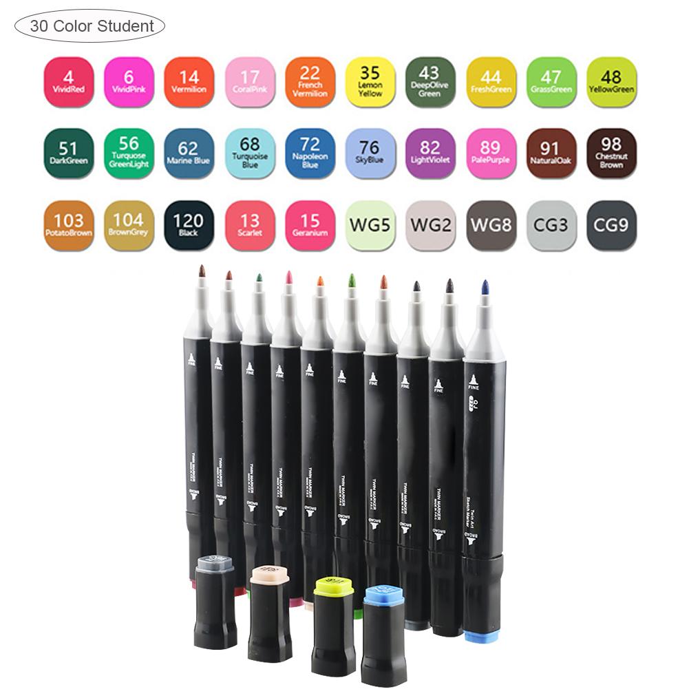 Single Art Markers Brush Pen Sketch Alcohol Based Markers Dual Head Manga Drawing Pens Art Supplies Marker Pen