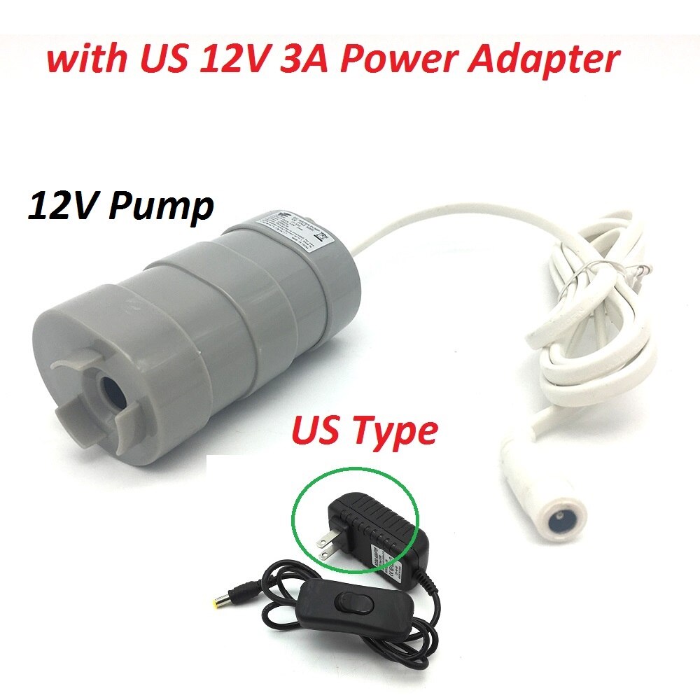 jovtop JT-550 DC 12V 24V 1000L/H Max Flow Rate Submersible Water Pump: White with US12V3A