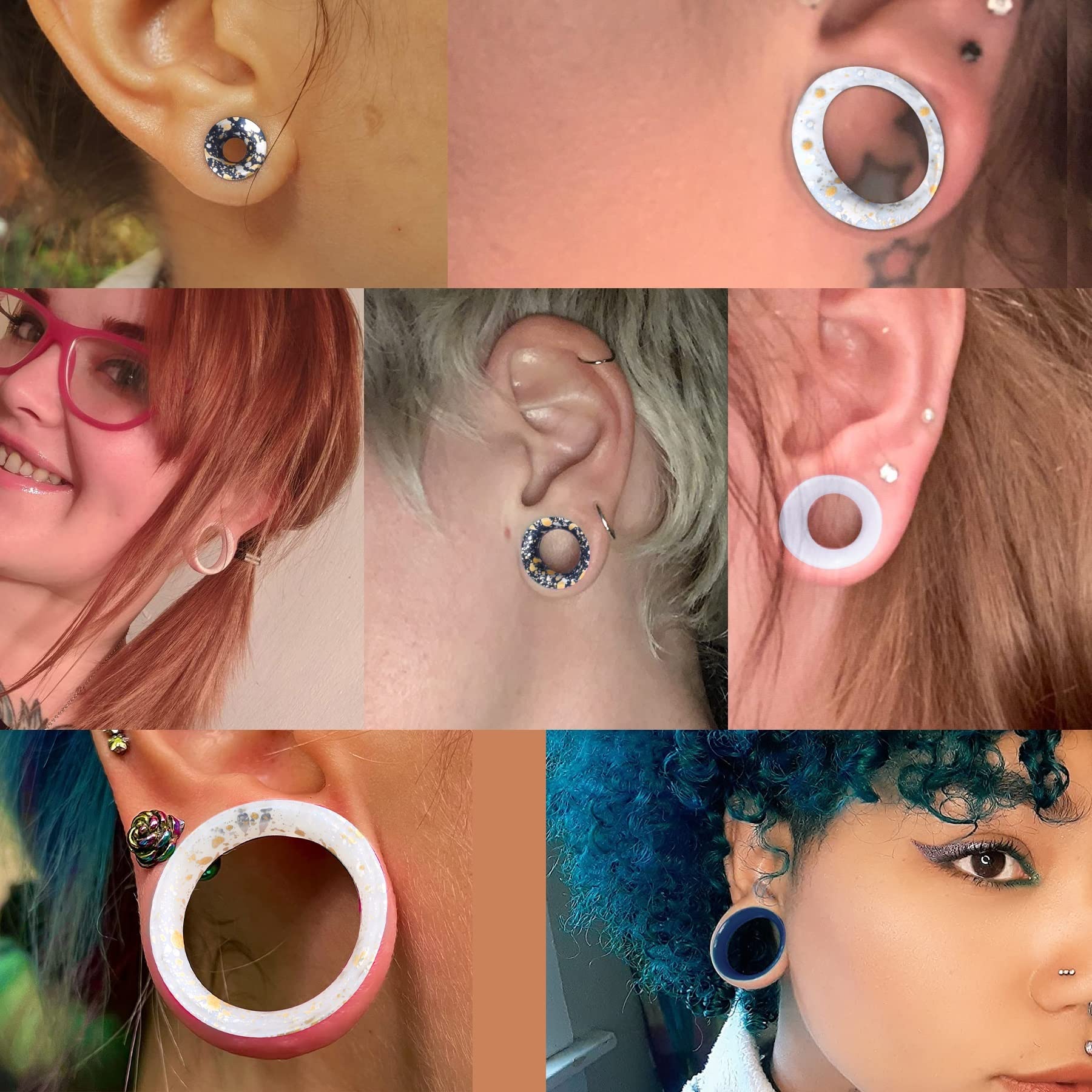 2PCS Soft Silicone Ear Gauges Flexible Ear Skin Tunnels Earlets Plugs Stretcher Expander Set Ear Piercing Jewelry 3-25mm