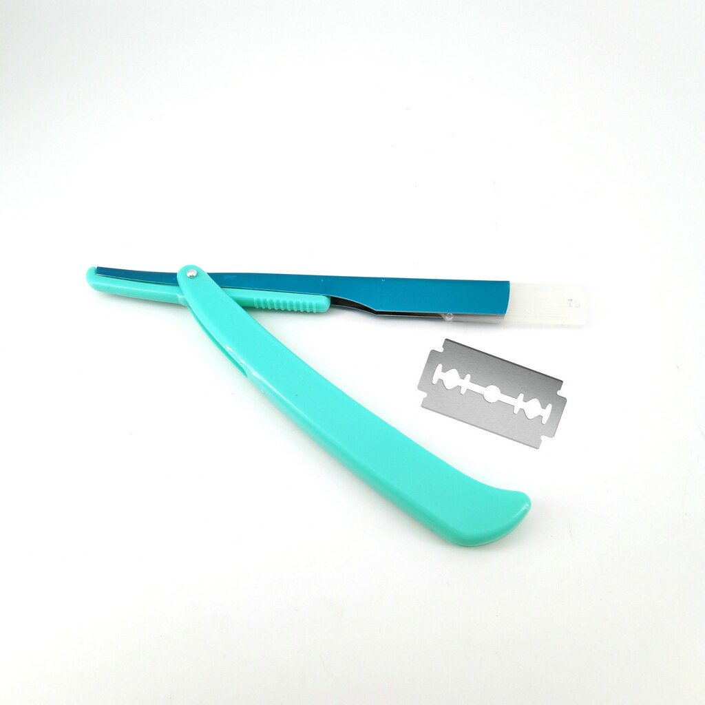 Stainless Steel Straight Edge Razor Barber Manual Beard Shaver Folding Shaving Razor Barber Shaver Tool with one Blade: Type B