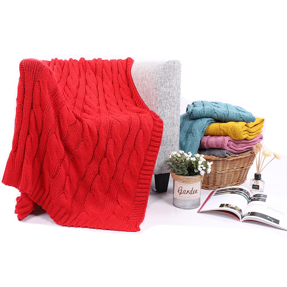 Battilo Cable Knit Throw Blanket, Acrylic Soft Cozy Snuggle TV Blanket, All Seasons Suitable for Adults and Kids, 50"x60"